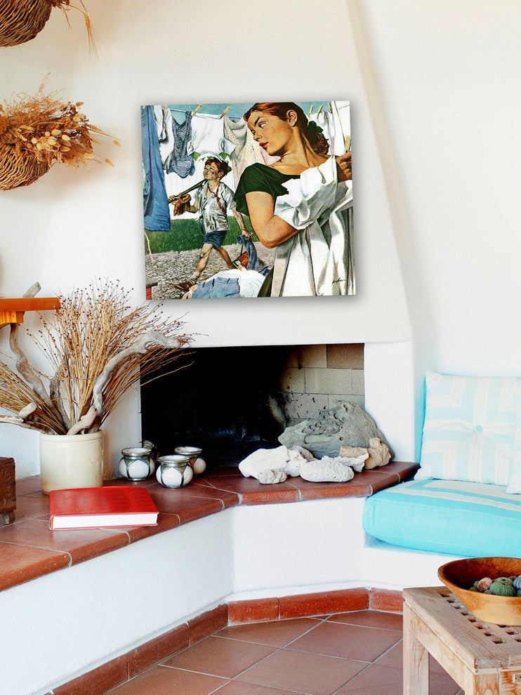 "More Clothes to Clean" Painting Print on Canvas by George Hughes