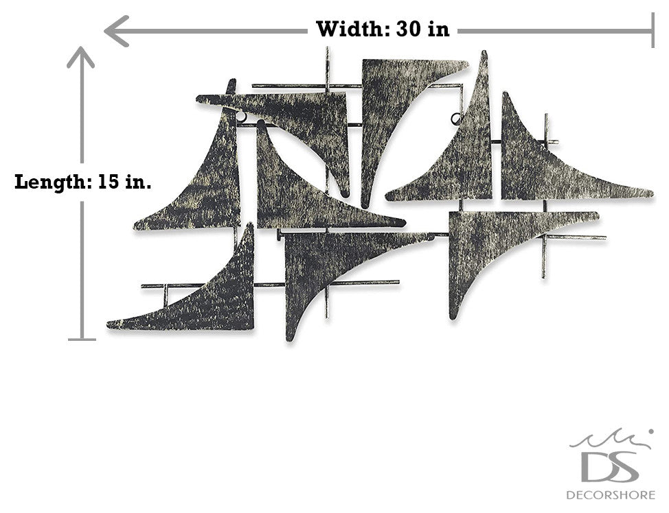 Lost at Sea Handcrafted Nautical Sails Abstract Metal Wall Decor Sculpture