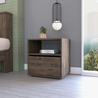 Valencian Nightstand With Open Shelf and Cabinet