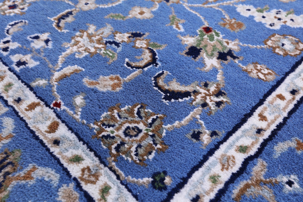 2' 9" X 9' 11" Persian Nain Hand Knotted Wool & Silk Runner Rug - Q13139