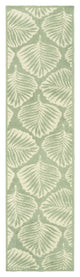 Tropical Light Green Ivory Palms Indoor Outdoor Runner Rug