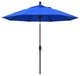 9' Bronze Collar Tilt Lift Fiberglass Rib Aluminum Umbrella, Sunbrella, Pacific Blue