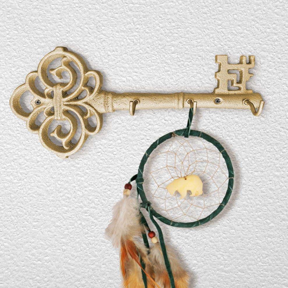 Gold Skeleton Key Wall Hooks, 10"