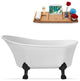59" Streamline N347BL-IN-BGL Clawfoot Tub and Tray With Internal Drain