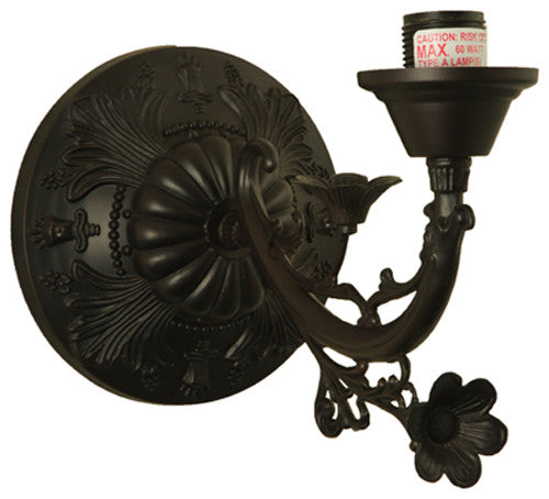 7 Wide White Puffy Rose Wall Sconce