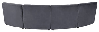 Limitless Velvet Upholstered 4-Piece Modular Sectional, Gray