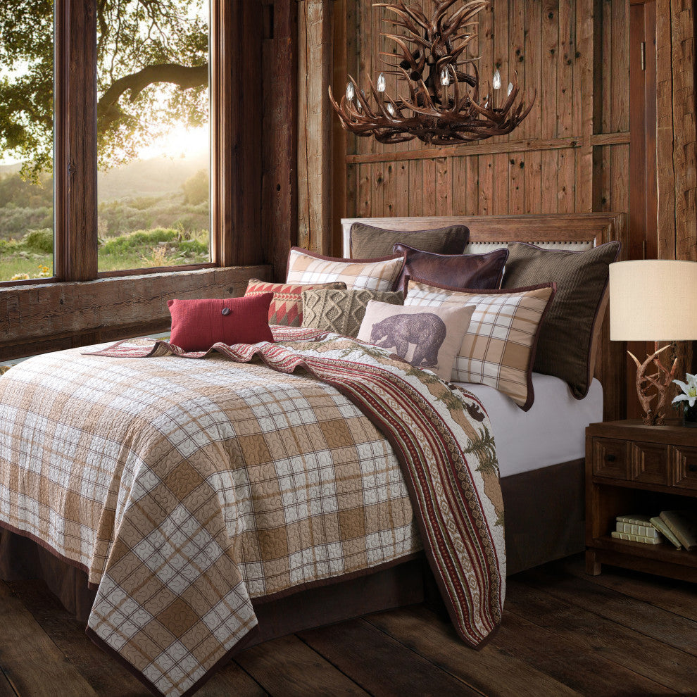 Bear Trail Reversible Quilt Set, 3 Piece, King