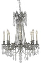 Elegant Rosalia Dining Room Light, Pewter Finish With Royal Cut Crystal