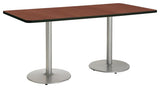 KFI Mode 42"x 96" Conference Table with Mahogany Round Silver Base Bistro Height