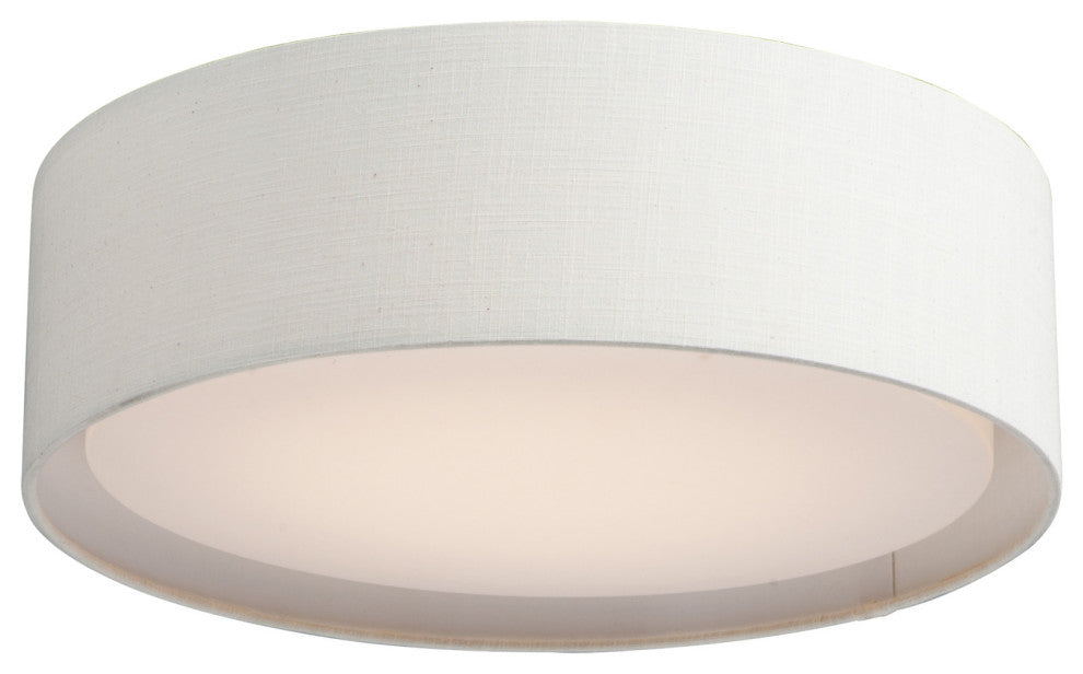 Maxim 10230 Prime 16"W LED Flush Mount Drum Ceiling Fixture - Oatmeal Linen