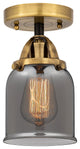 Small Bell Semi-Flush Mount, Black Antique Brass, Plated Smoke, Plated Smoke