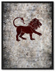 Leo Horoscope Astrology Black Print on Canvas with Picture Frame, 13"x17"