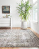 Taupe Stone Teal Navy Printed Polyester Layla Area Rug by Loloi II, 7'-6"x9'-6"
