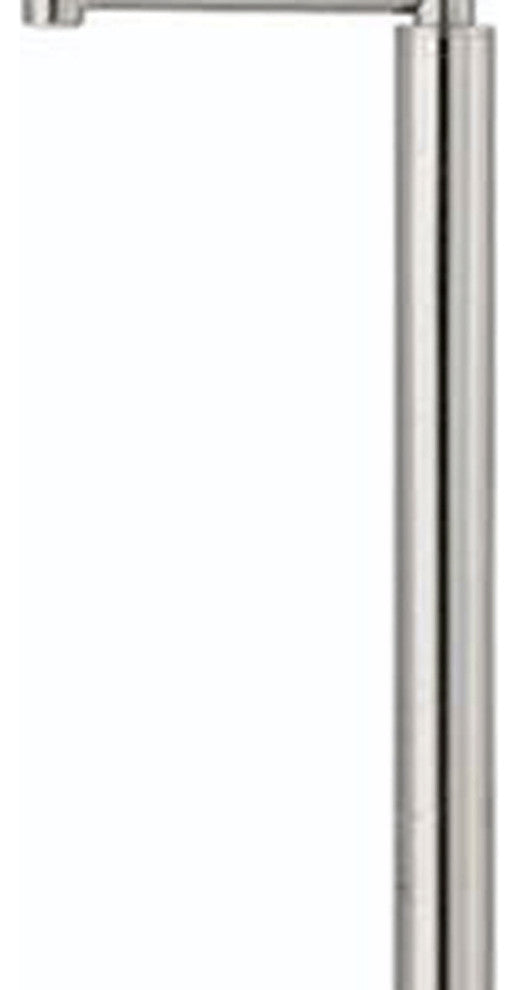 60" Nickel Swing Arm Floor Lamp With White Square Shade