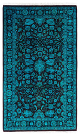 Overdyed, One-of-a-Kind Hand-Knotted Area Rug Red, 3'1"x5'1"