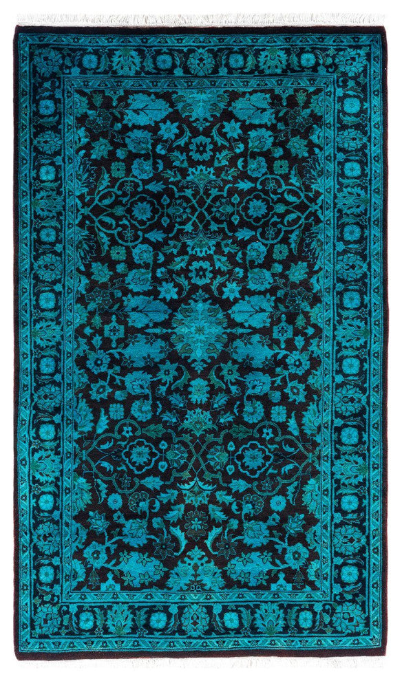 Overdyed, One-of-a-Kind Hand-Knotted Area Rug Red, 3'1"x5'1"