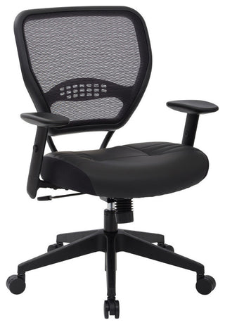 Professional Dark Air Grid Back Managers Chair With Black Bonded Leather Seat