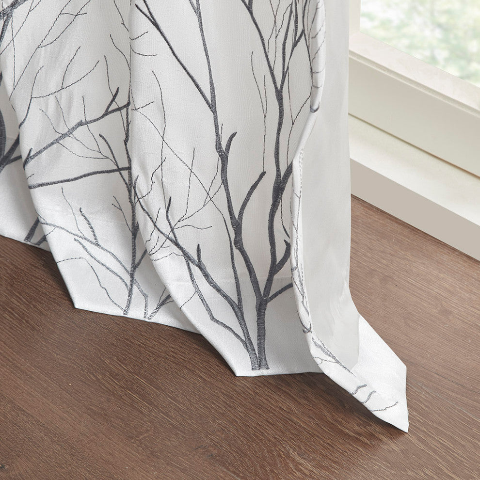 Madison Park Andora Embroidered Faux Silk Window Panel