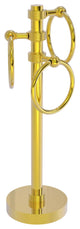 Vanity Top 3 Towel Ring with Groovy Accents, Polished Brass