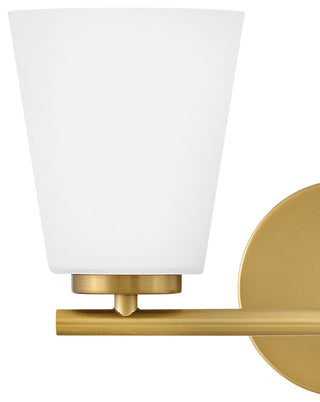 Lark Bri Small Two Light Vanity, Lacquered Brass