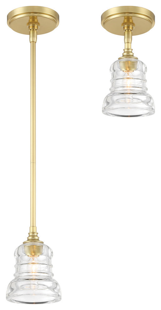 Crystorama Lighting Group GRG-1040_CEILING Gregory 5"W Semi-Flush - Matte Black