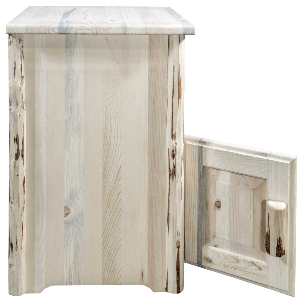 Montana End Table with Door, Left Hinged, Ready to Finish