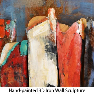 "Cowboy's Boots" Mixed Media Iron Hand Painted Dimensional Wall Art