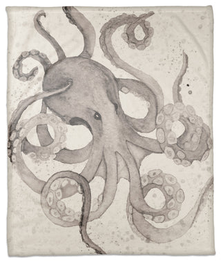 Octo Watercolor Gray 50x60 Throw Blanket