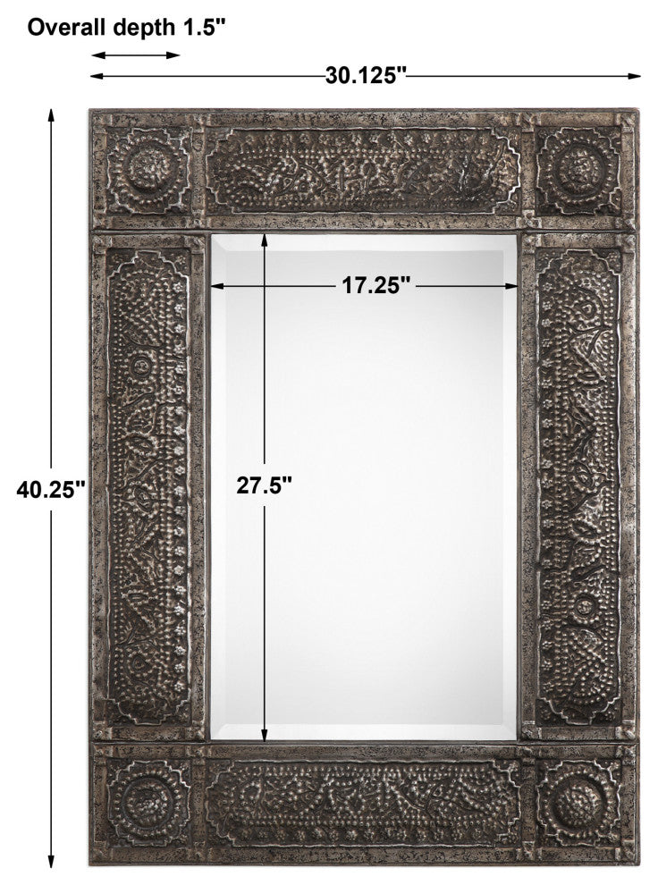 40" Farmhouse Brown Rectangle Mirror