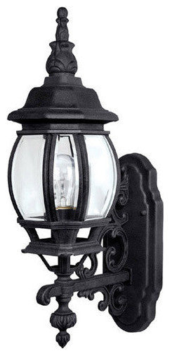 Capital Lighting French Country 1 Lamp Wall Mount Outdoor Lantern, Black