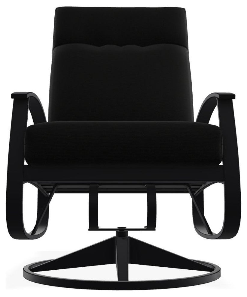 Belle Isle Cushion Deep Seat Outdoor Swivel Rocker, Black/Black