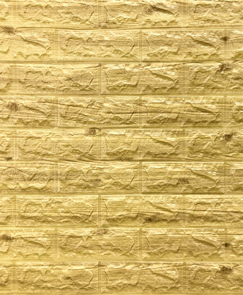 Greenish Brown Patchwork 3D Wall Panels, Set of 10, Covers 58 Sq Ft