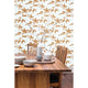 Persimmon Leaf Wallpaper, Gold, White