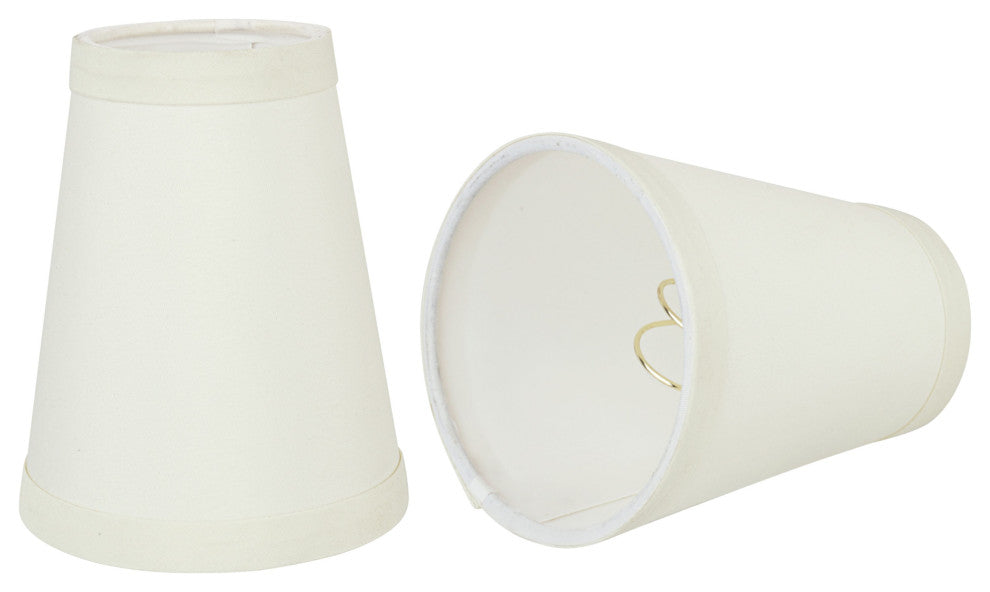 Aspen Creative 32666-X Hardback Empire Clip-On Lamp Shade in White 2 1/2"x4"x5", Pack Set of 2