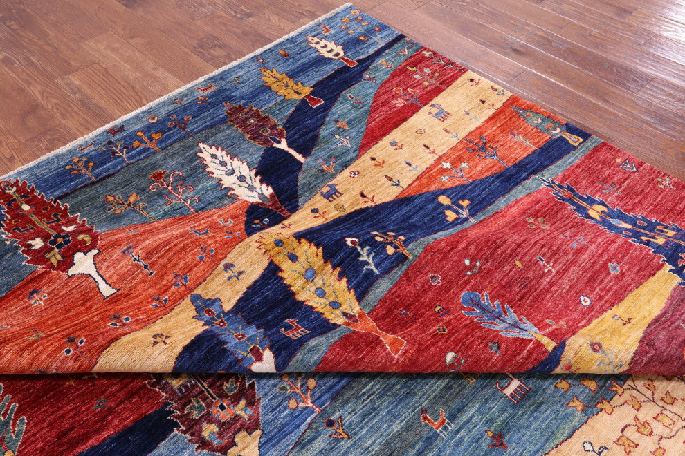 9' 0" X 12' 2" Tribal Persian Gabbeh Hand Knotted Wool Rug - Q12638