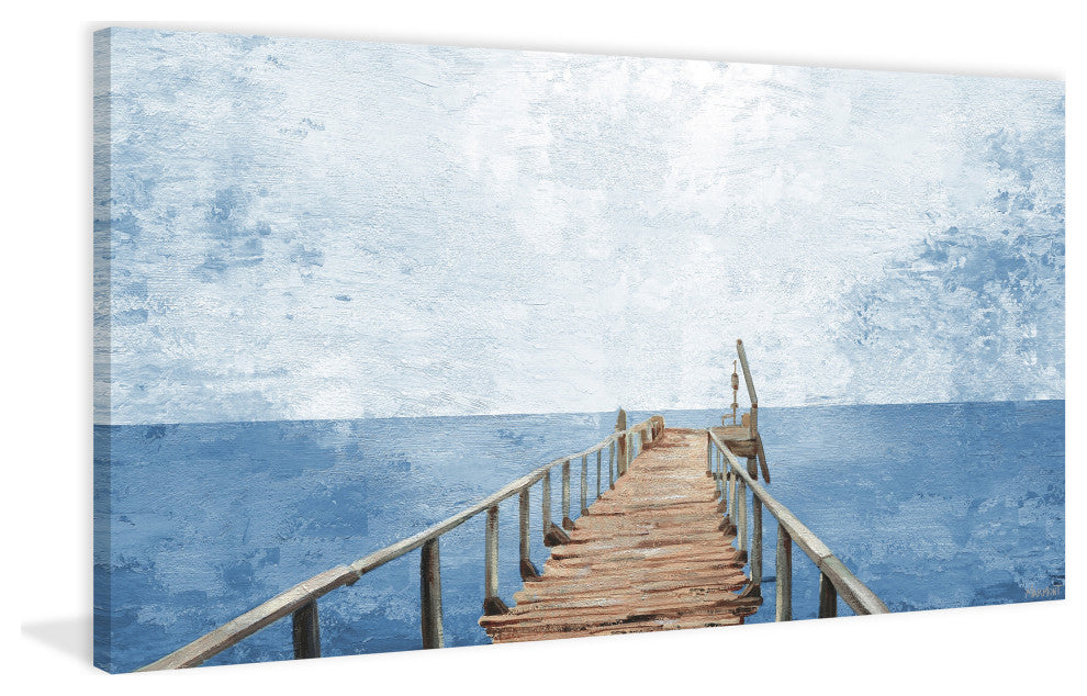 "It's Fishing Time" Painting Print on Wrapped Canvas, 45x22.5