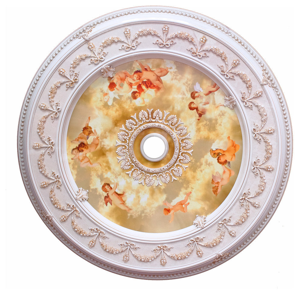 Artistry Lighting, Round 51" Antique White Ceiling Medallion (ART13-CF1-023)