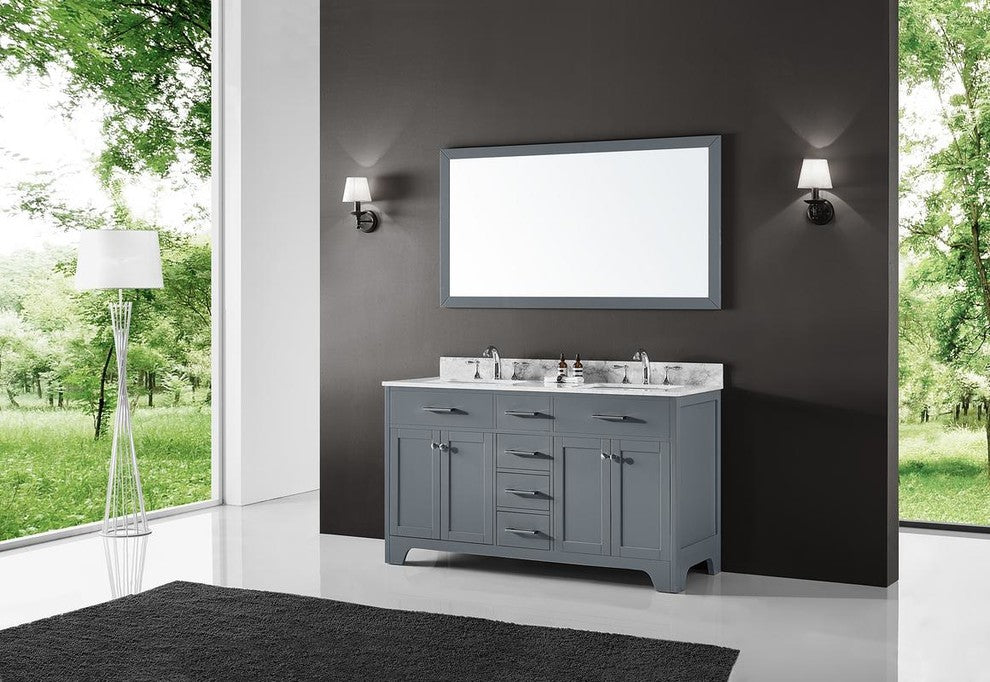 60" Double Sink Bathroom Vanity Base