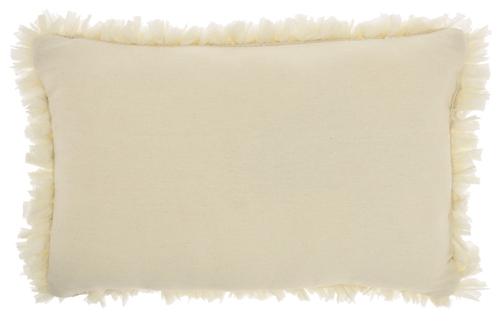 Mina Victory DL660 Throw Pillow, Ivory, 14"x20"