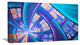 Blue Yellow Fractal Stained Glass, Oversized Abstract Canvas Art Print, 60x28