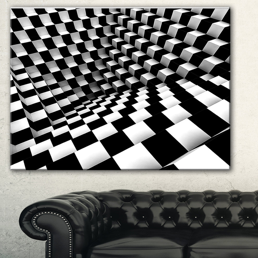 "Optical Black and White Pattern" Canvas Print, 40"x30"