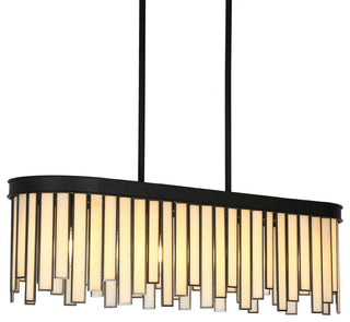 LNC Hemera 6-Light Modern Linear Large Pendant Island Light, White Glass