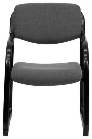 Fabric Executive Side Chair With Sled Base, Gray, 23"x20"x34"
