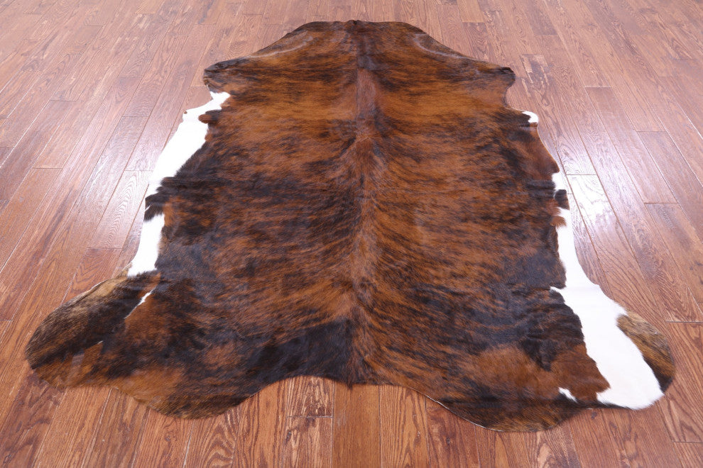 7' 1" X 6' 4" Brindle Natural Cowhide Rug C2350