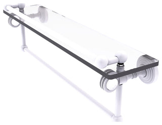 Pacific Grove 22" Dotted Glass Shelf and Towel Bar, Matte White