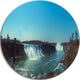 Niagara Falls Viewed From Canada, Seascape Disc Metal Artwork, 11"