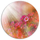 Little Red And Pink Flowers Spring, Floral Round Wall Art, 11"