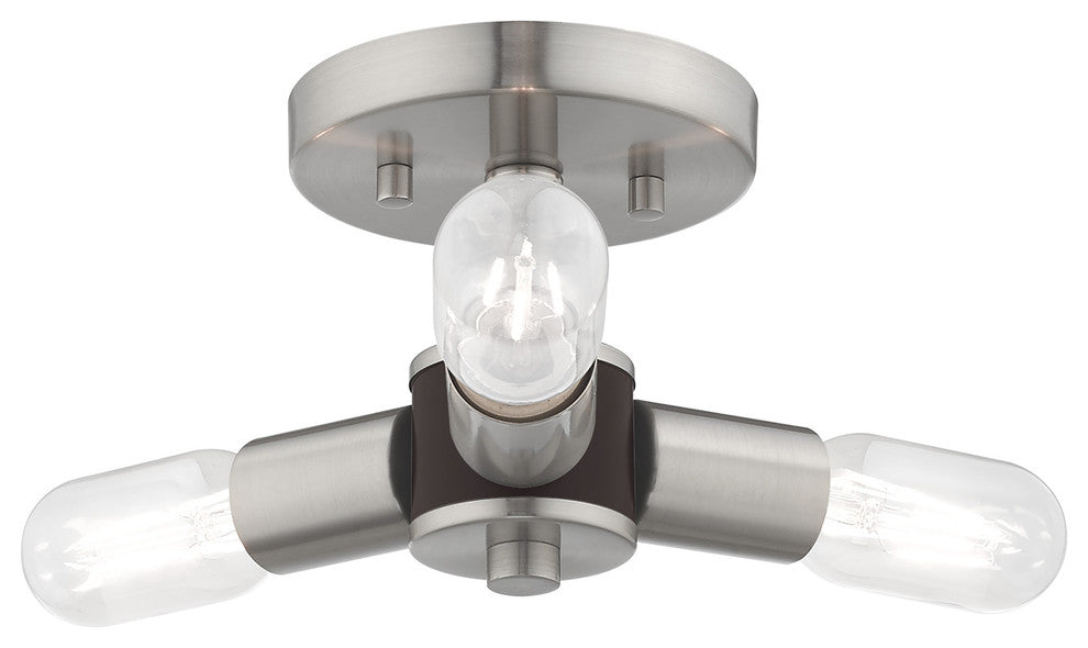 Livex Lighting Brushed Nickel 3-Light Ceiling Mount