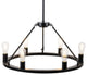 Sonoro Vertical Light Industrial Round Chandelier, Black