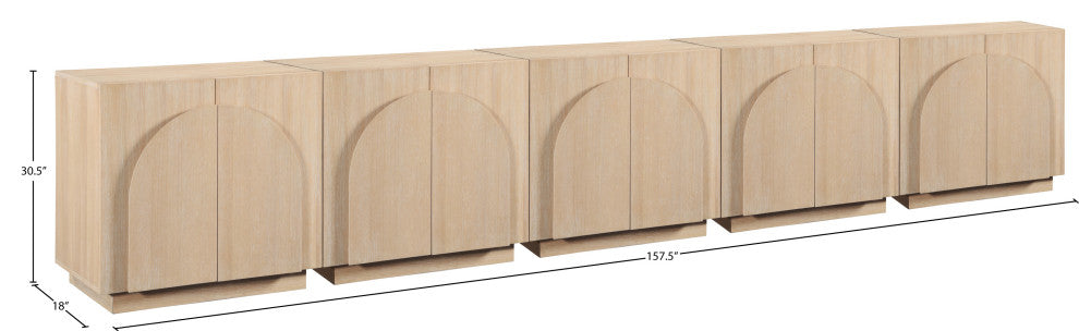 Navona Oak Veneer Sideboards / Buffet, Natural, 5pc